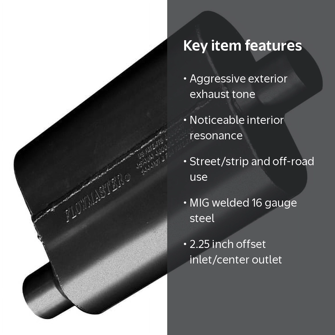 Flowmaster 42441 40 Series Muffler - 2.25 Offset In / 2.25 Center