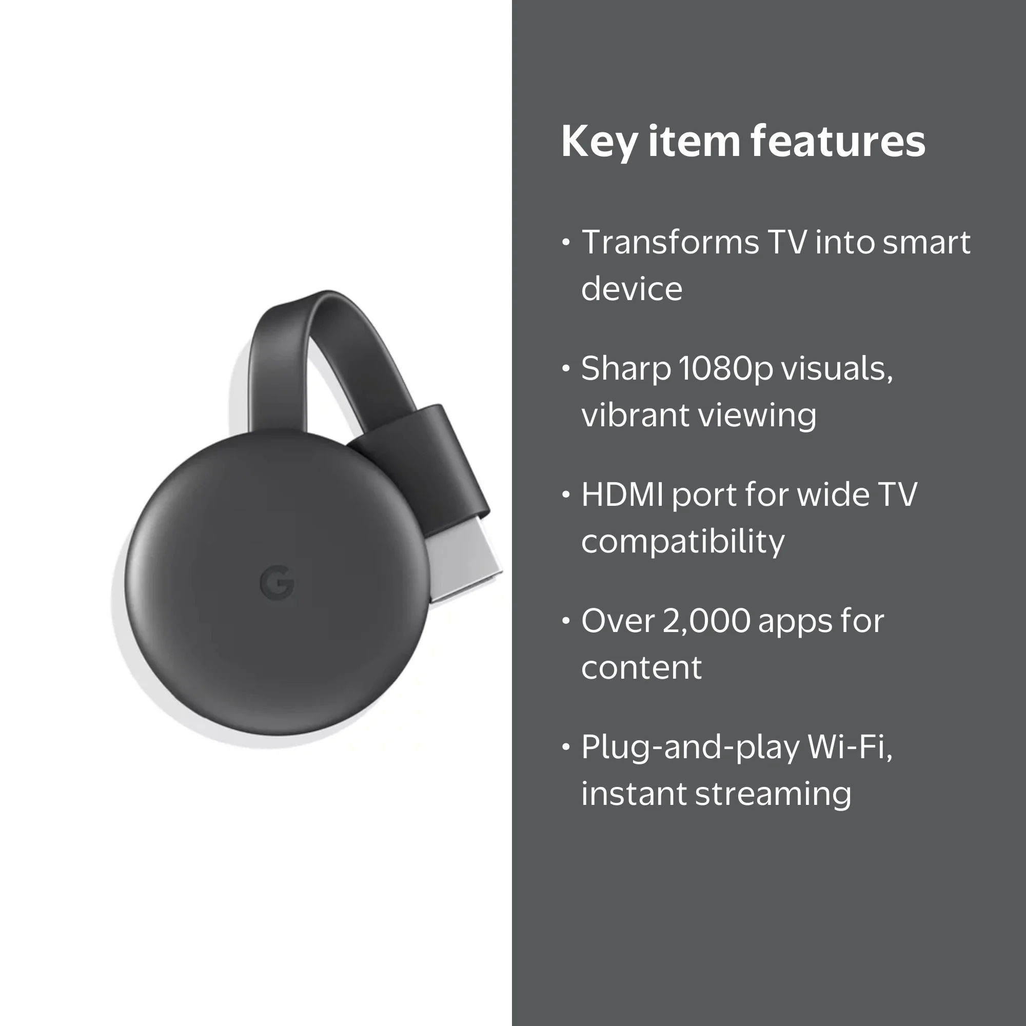 Google Chromecast Ultra Streaming Adapter with 4K Ultra HD Support