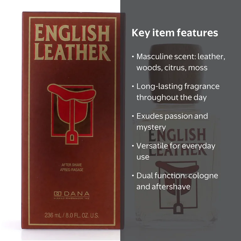 Dana, English Leather By Dana Cologne Aftershave, 8 oz, Multicolor