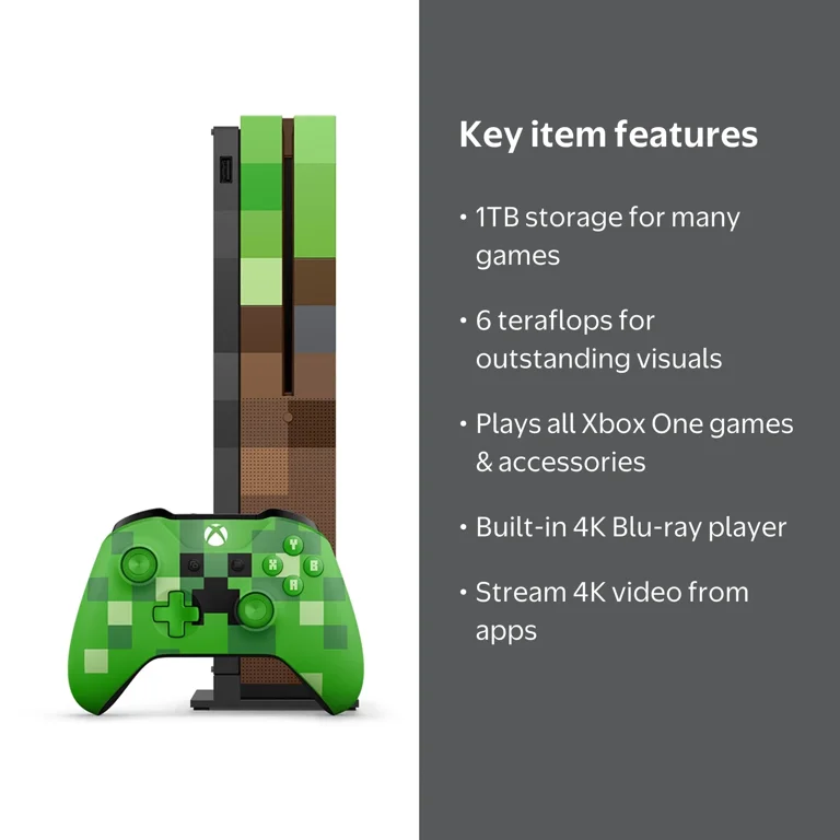 Restored Microsoft Xbox One S 1TB Console Minecraft Edition