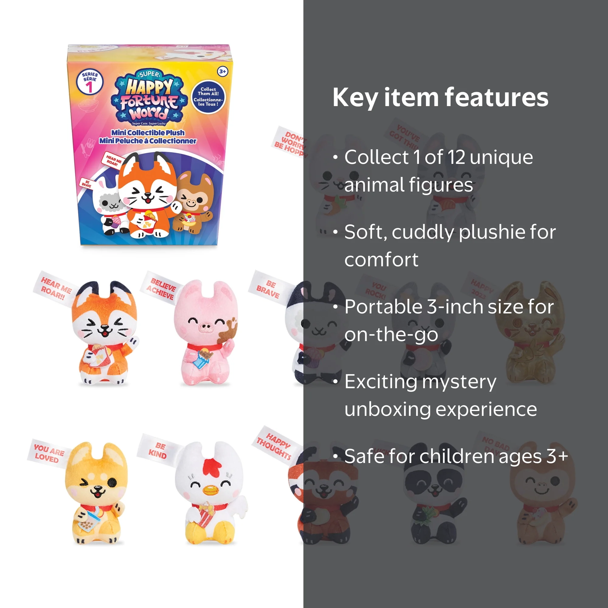 Adorable Super Happy Fortune World Mini Plushies, Collectible Kids