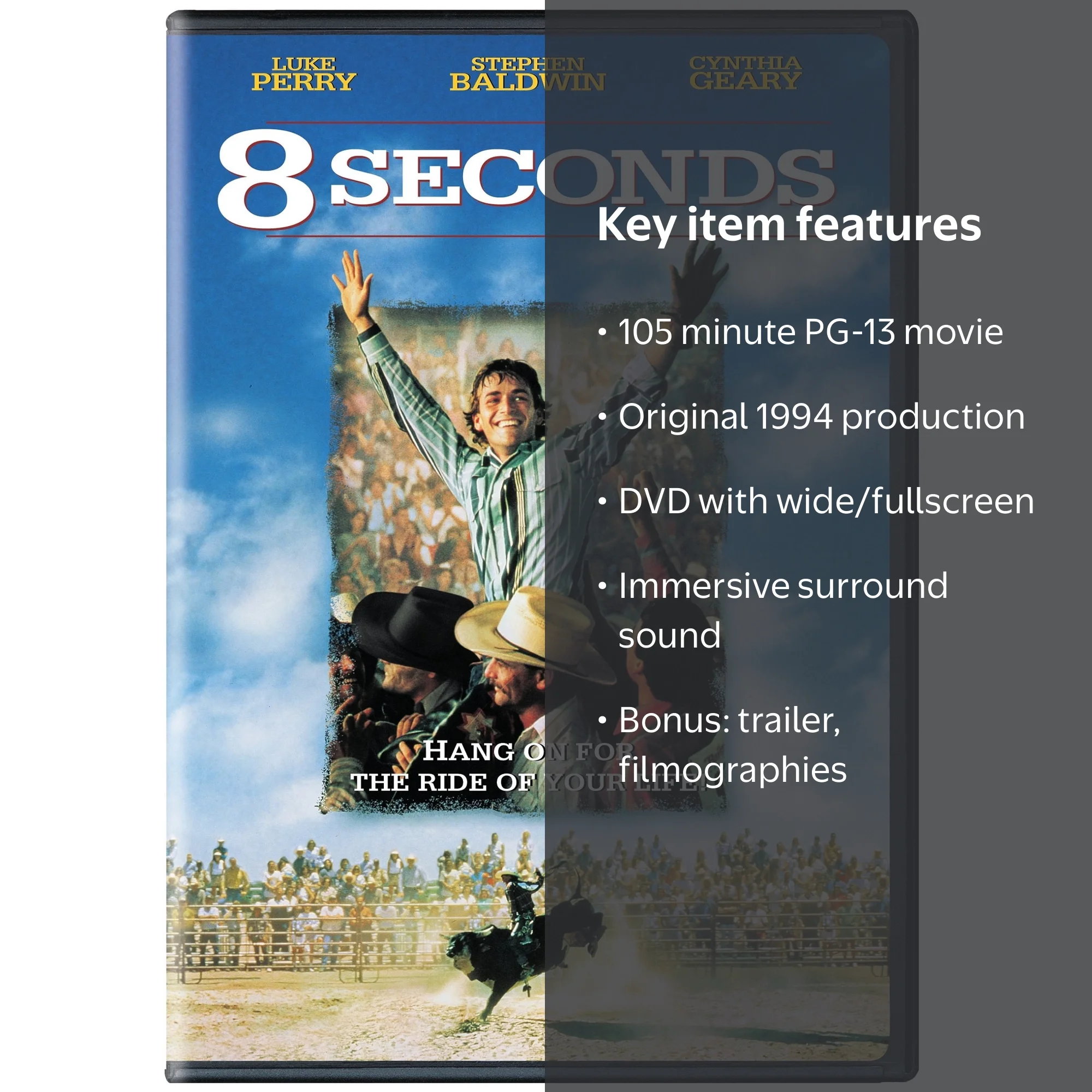 SDS, DVD, 8 Seconds, True story of bull-rider Lane Frost - Walmart.com