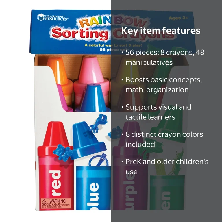 Rainbow Sorting Crayons, 56 pcs - Walmart.com