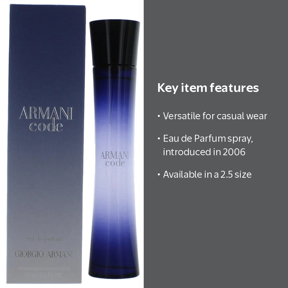 Giorgio Armani, Armani Code Women, 2.5 oz, Spicy Citrus Scent