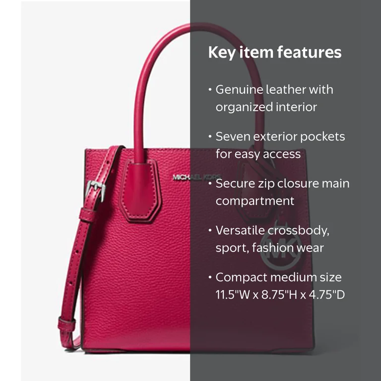 Michael Kors Satchel Medium Leather Mercer Messenger Handbag