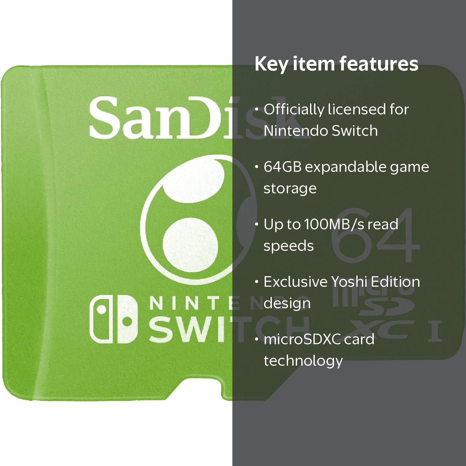 64GB microSDXC Card Licensed for Nintendo Switch, Yoshi Edition