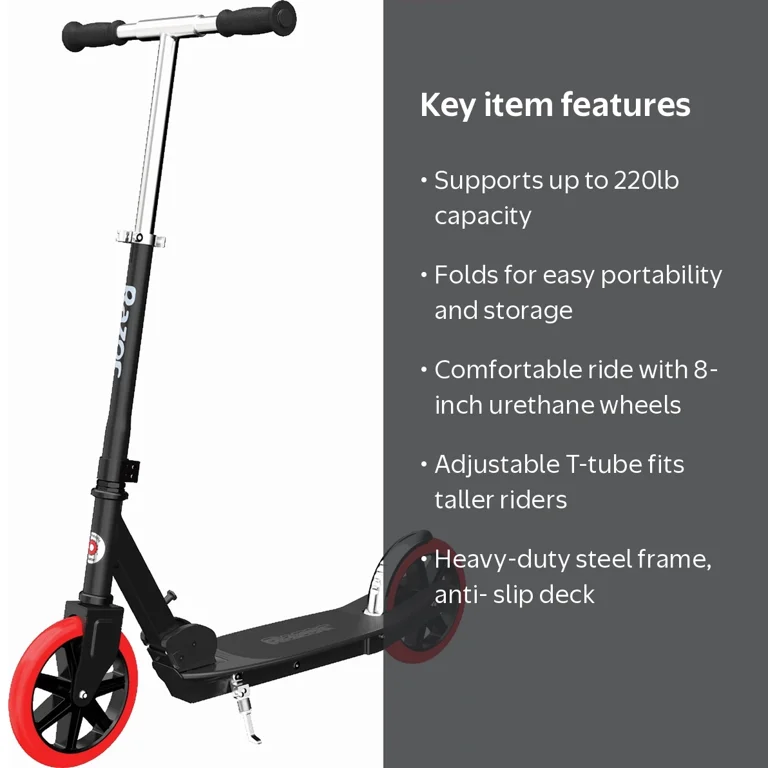 RAZOR CARBON１００～１２５ｃｍ Razor Carbon Lux Kick Scooter - Red/Black, Spoked Large Wheels