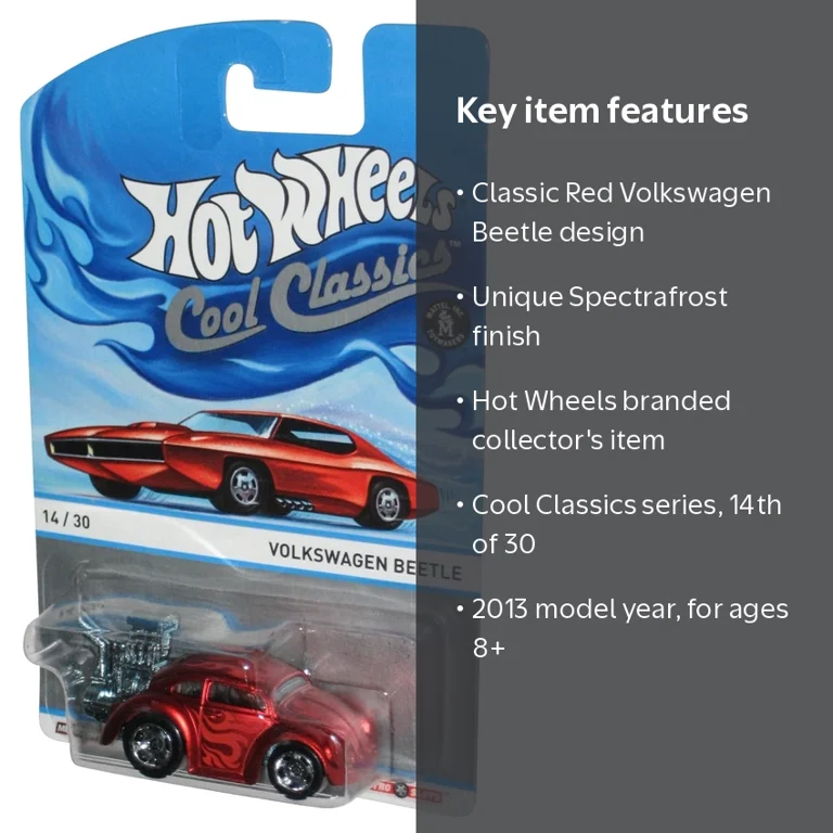 激レア！HITECVolkswagen Beetle デザートエディション Hot Wheels Cool Classics (2013) Red Volkswagen Beetle Toy