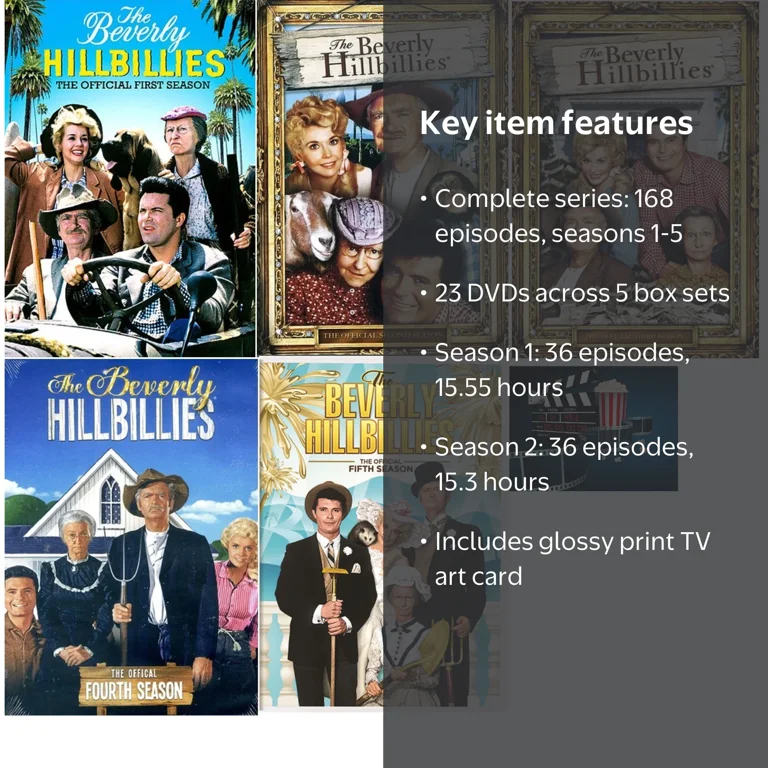 Beverly Hillbillies Complete Series Seasons 1-5, 23 DVD Set, 168