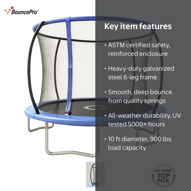 Sportspower BouncePro 10ft Trampoline Meets ASTM Safety Standards