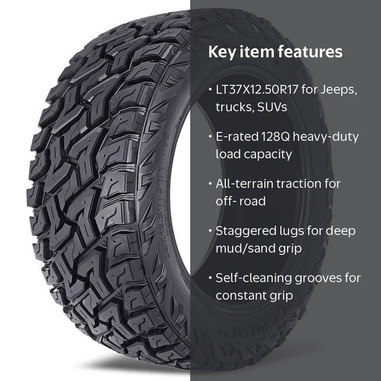 Predator Rugged Terrain Tire, New Mutant X-RT LT 37X12.50R17, Load
