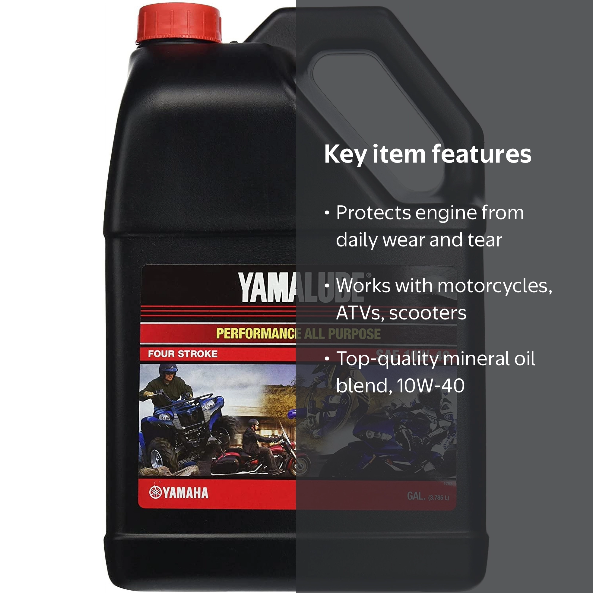 Yamaha, All Purpose Motorcycle Oil, 10W-40, 2 gal, Black - Walmart.com