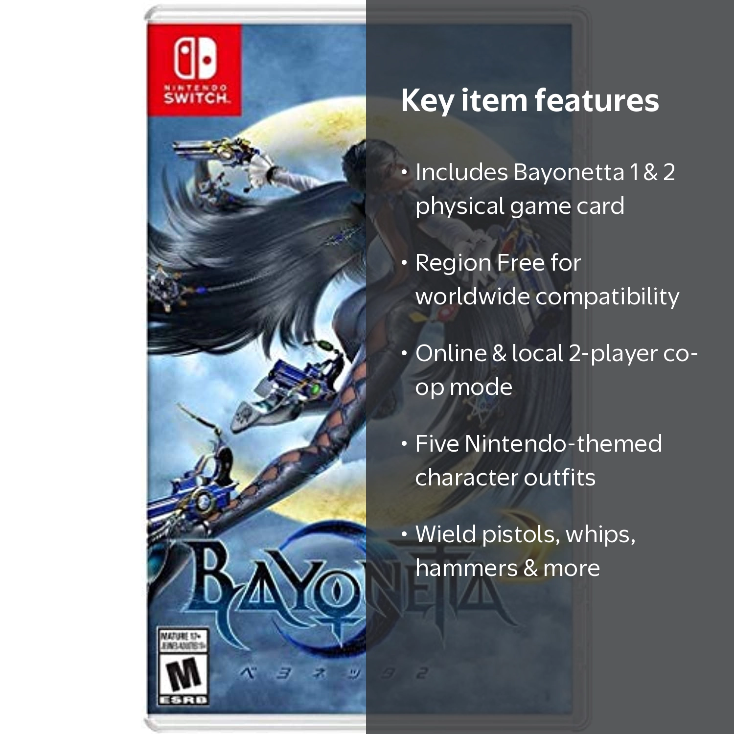 Nintendo Switch Bayonetta 2 RPG Video Game - Physical Card, World