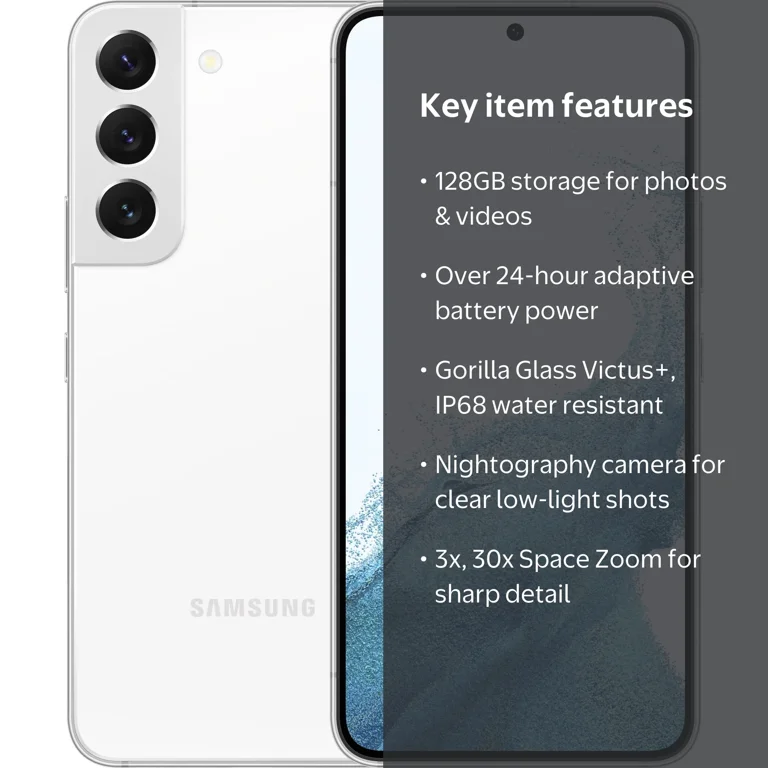 SAMSUNG Galaxy S22, Unlocked, 128GB, 8K Camera, Bright Display