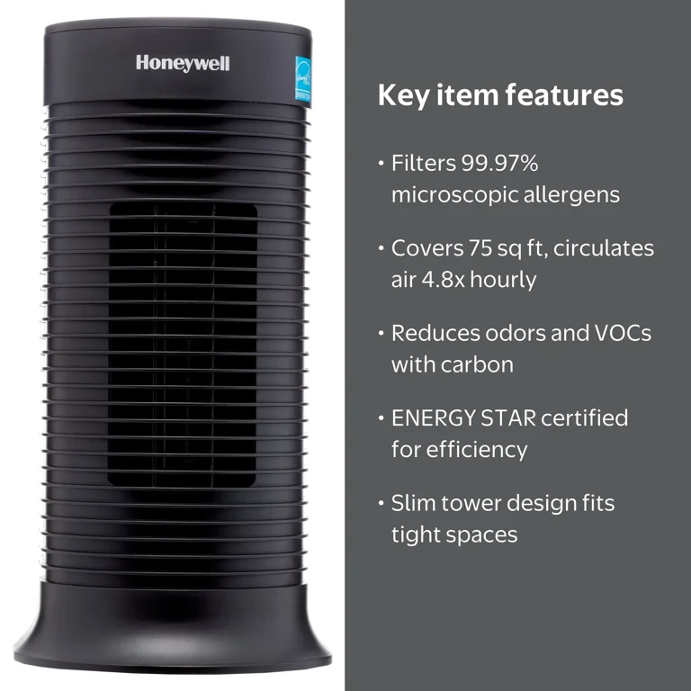 honeywell air purifier cigarette smoke True HEPA Round for Large Rooms Bring cleaner air into your home with the Honeywell Compact Air Purifier Review  a couple Honeywell