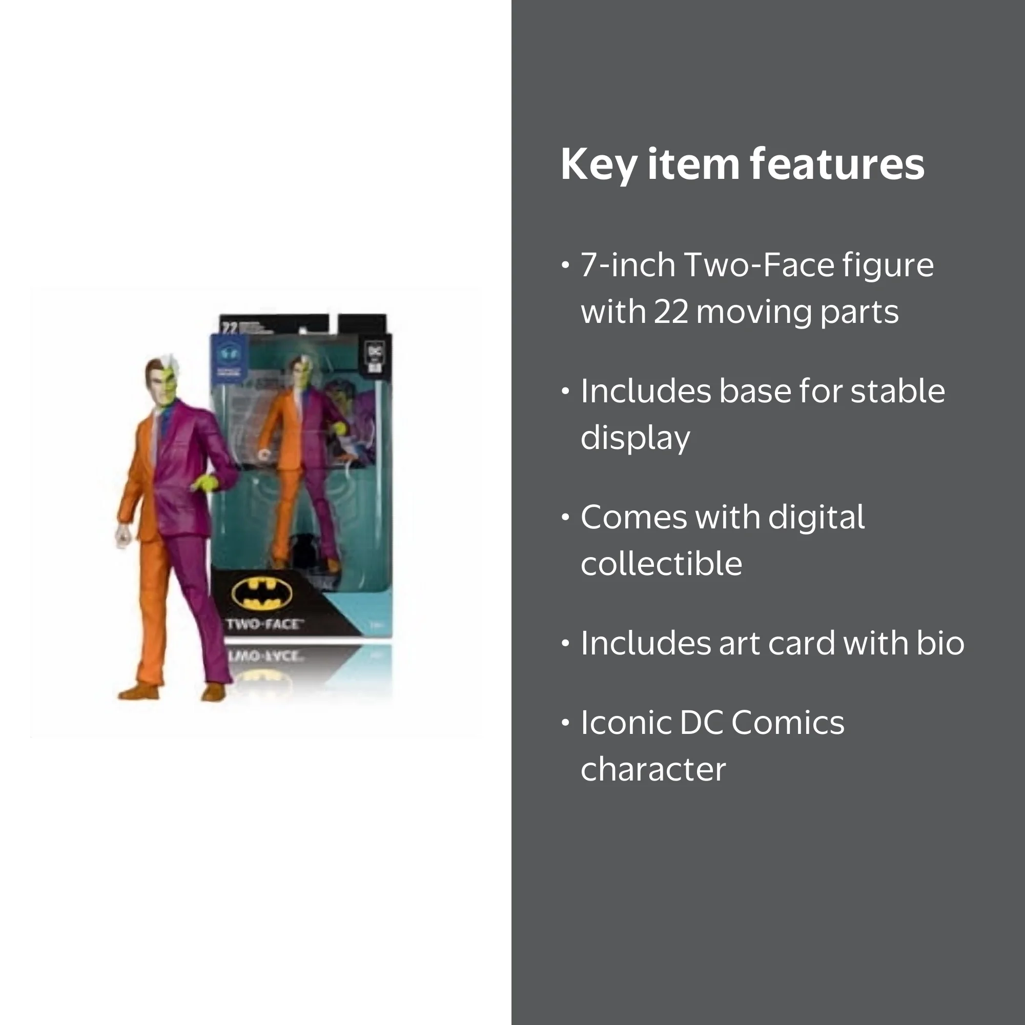 McFarlane Toys, Two-Face DC Figurine, 7 inch, Digital Collectible