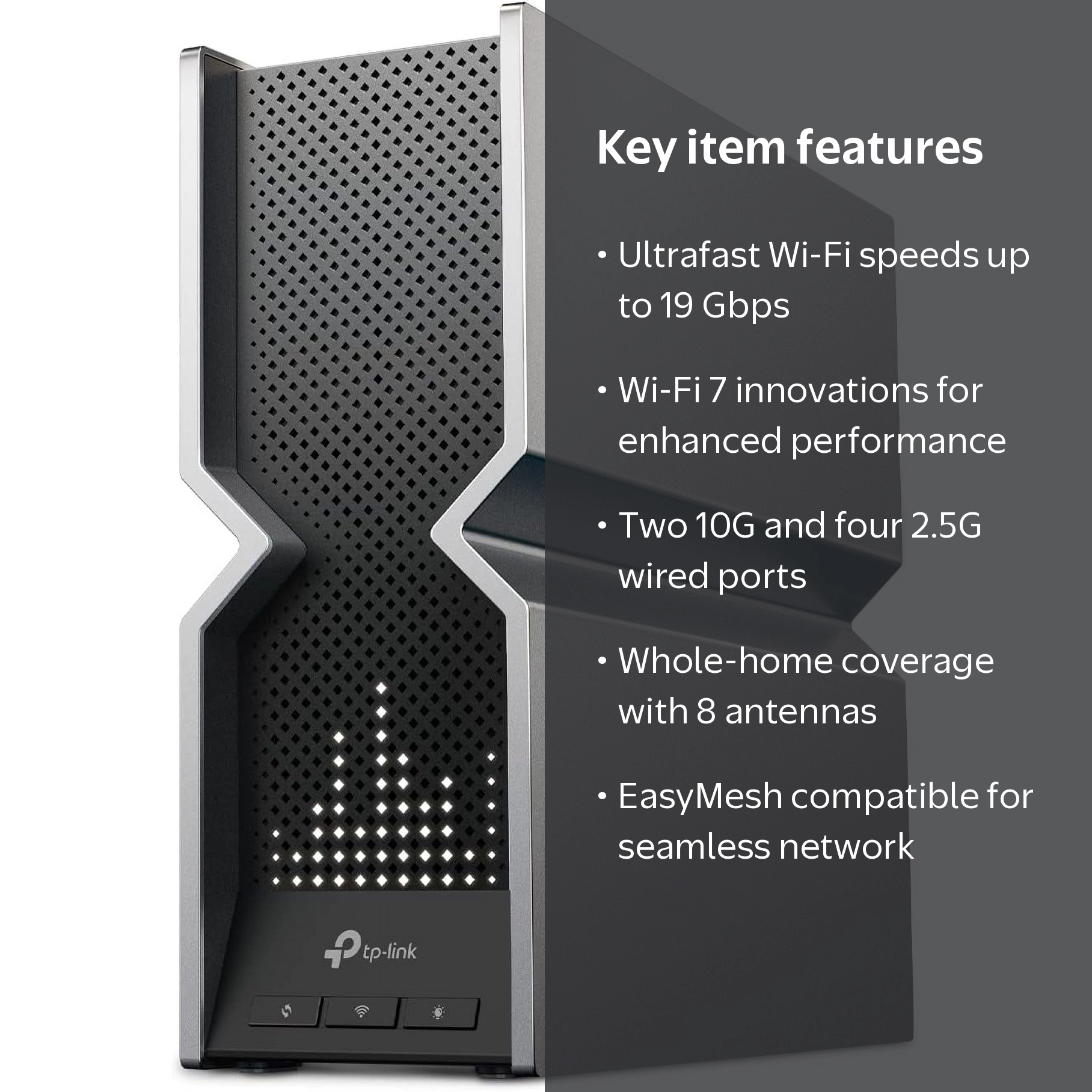 TP-Link, WiFi 7 Router, Tri-Band, 12-Stream, 19 Gbps - Walmart.com