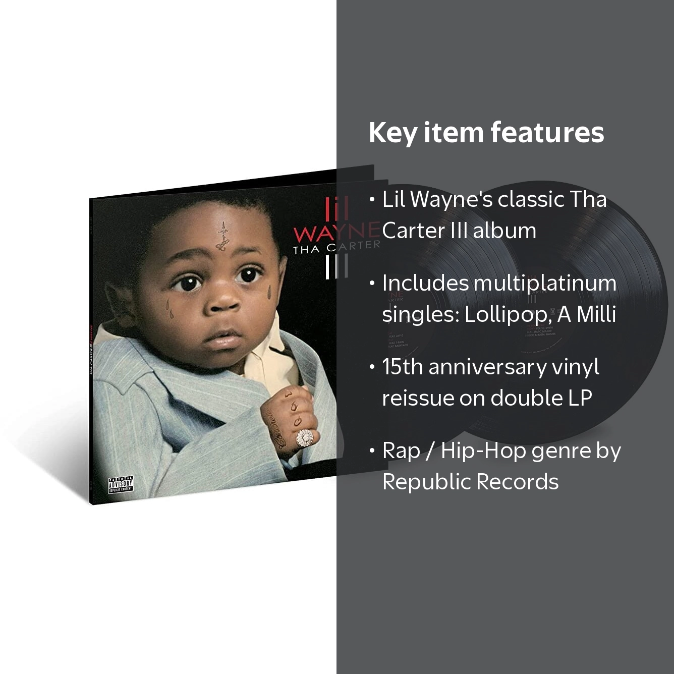 Republic Records, Lil Wayne, Tha Carter III, Double LP Vinyl