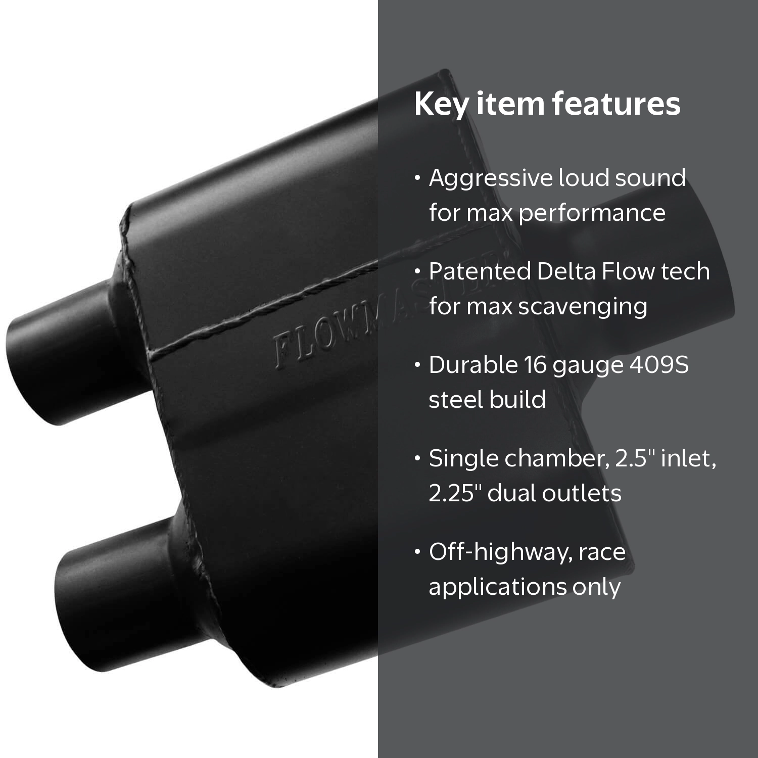 Flowmaster 8425152 Super 10 Muffler 409S - 2.50 Center In / 2.25