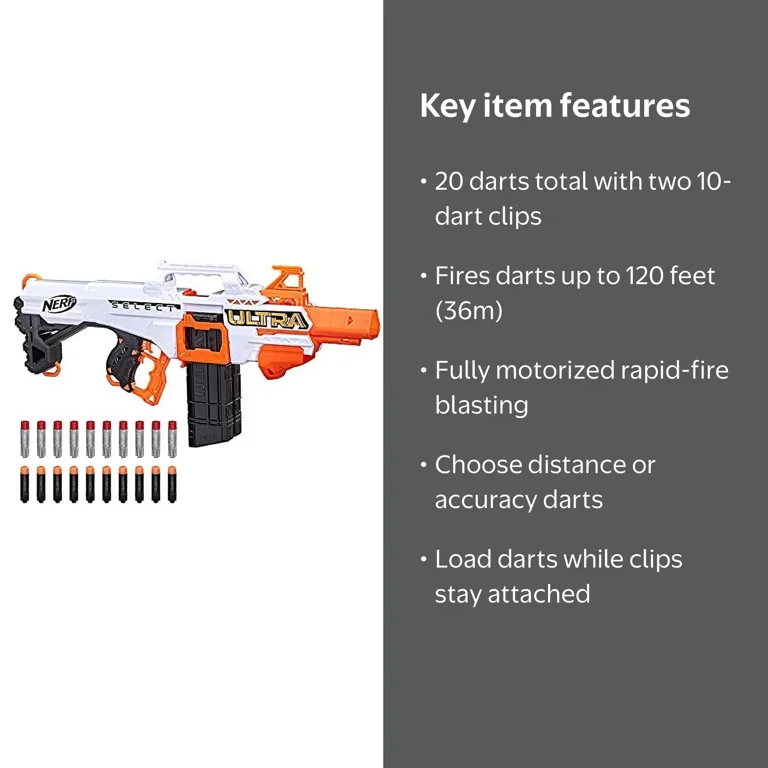 NERF Ultra Select Electric Double Blaster, Fully Motorized, Fire