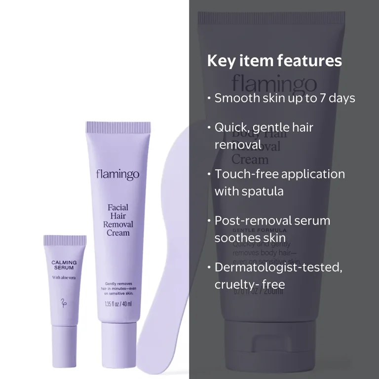 Flamingo Hair Removal Cream Duo - Face & Body - Effective Hair