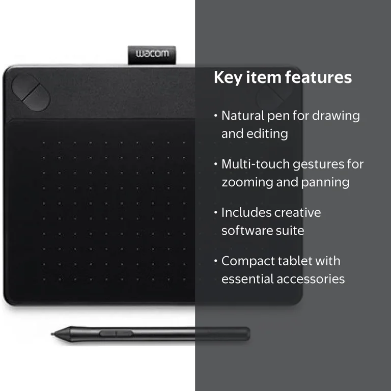 Wacom Intuos PHOTO Pen & Touch Tablet, Black, Small, Software