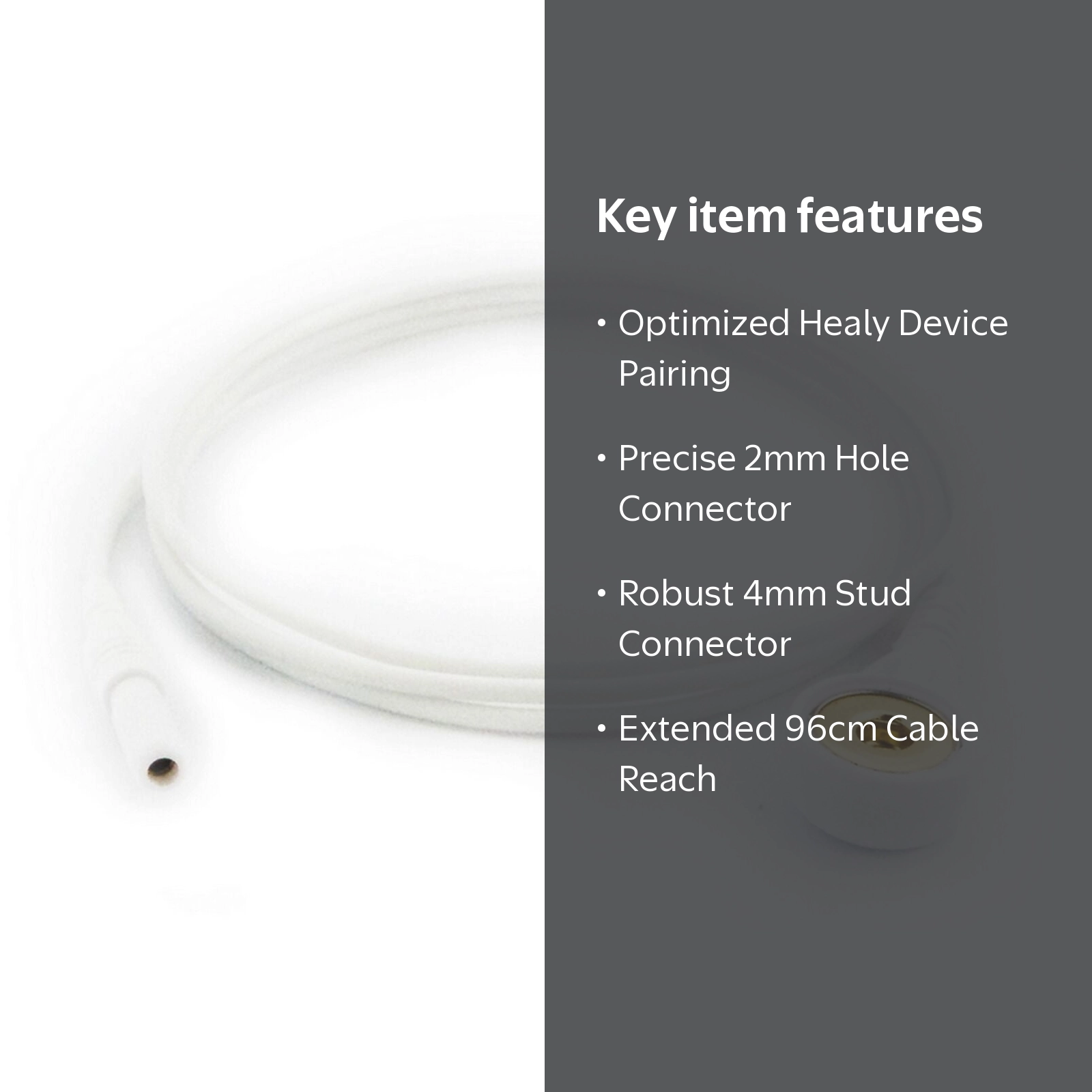 Connection Cable Wire for Healy Device 4mm Snap 96cm Long 2 mm