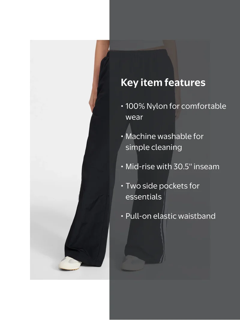 No Boundaries Lace Side Stripe Track Pants, 30.5'' Inseam, Women's