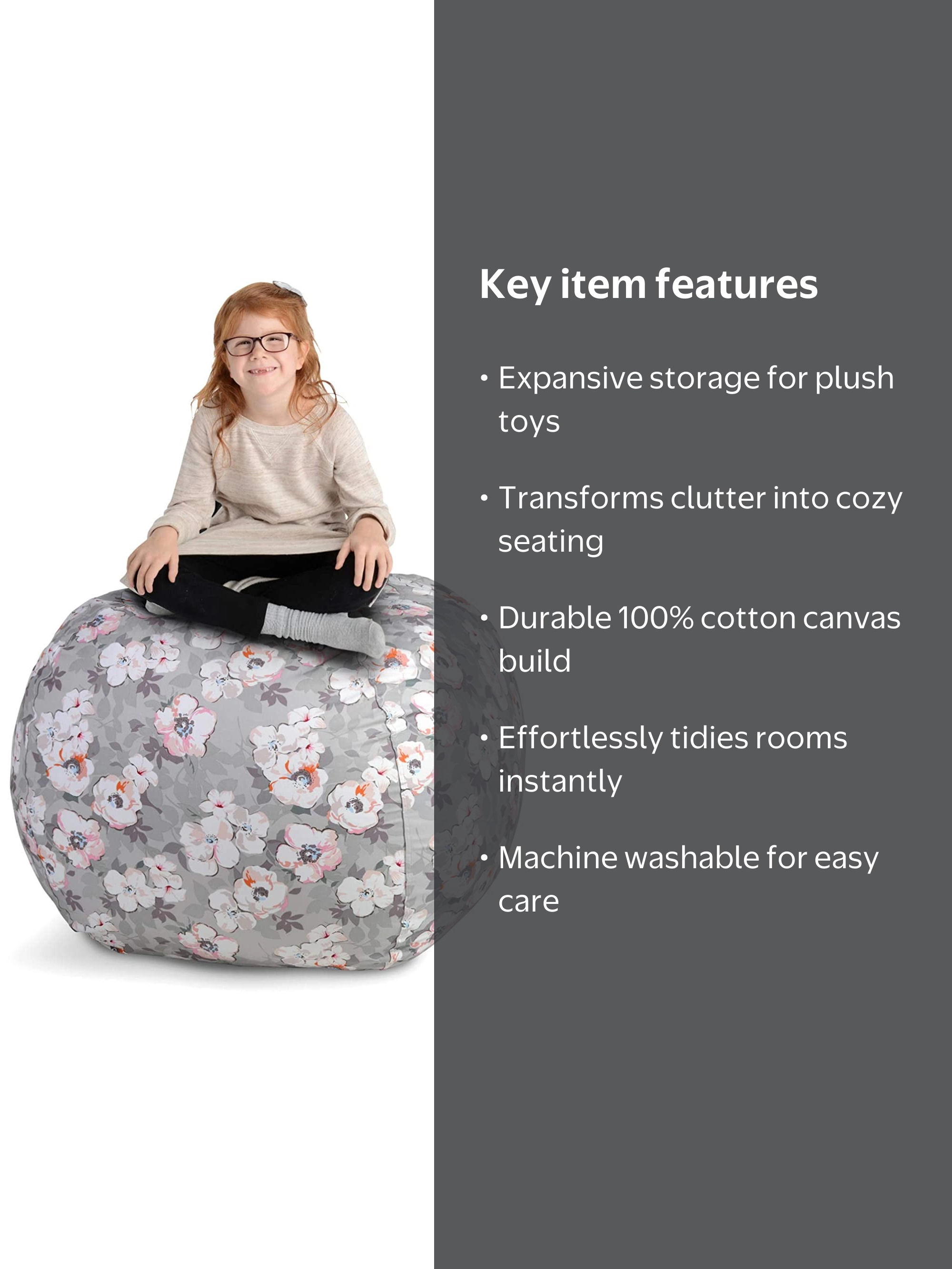 Creative QT Stuffed Animal Storage Bean Bag Chair - Extra Large