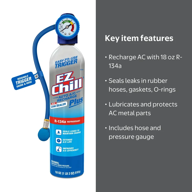 EZ Chill R-134a Auto AC Recharge Kit with Leak Sealer Plus - 18 OZ
