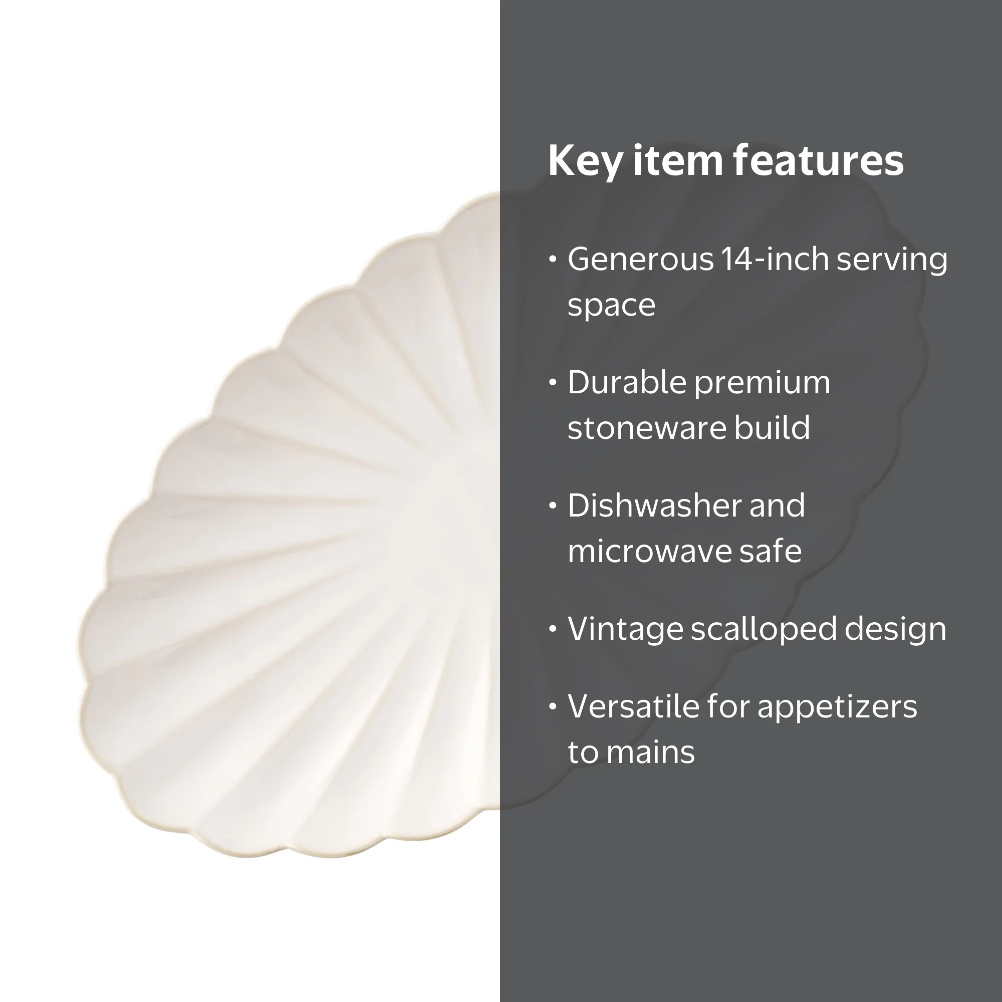 The Pioneer Woman Colette Stoneware 14-inch Serving Tray, Cream