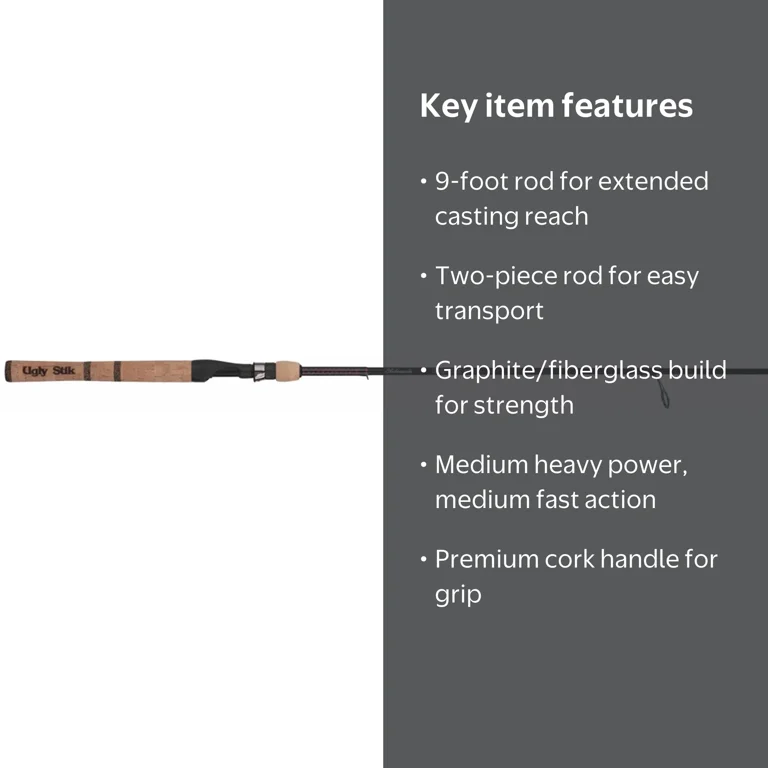shakespeare ugly stik salmon steelhead rods Elite Salmon/Steelhead Spinning Rod featuring 35% more graphite than Ugly Stik GX2 for a lighter weight rod Ugly Stik Elite Salmon/Steelhead Spinning