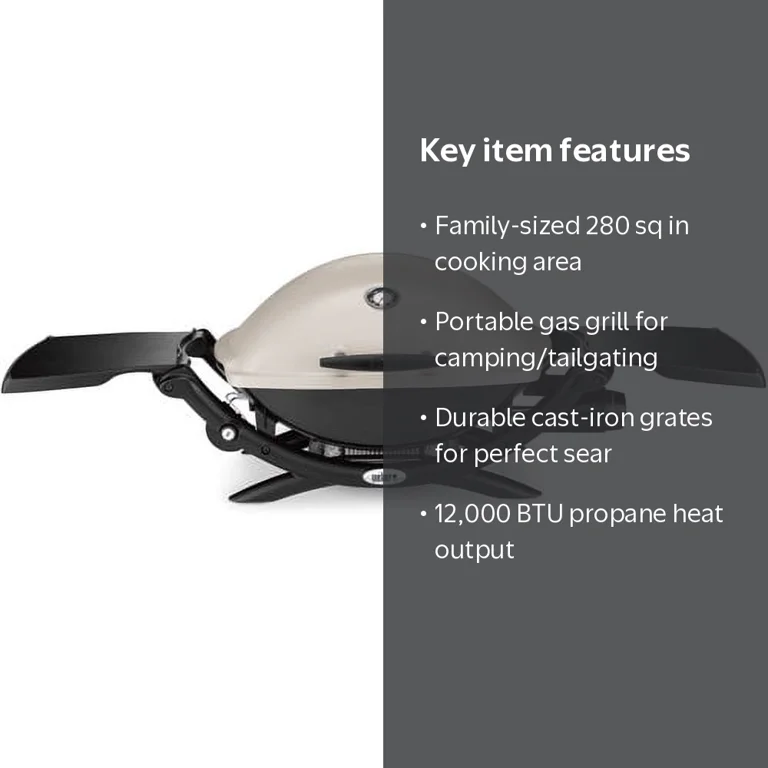 Weber Q 2200 Propane BBQ with Stainless Steel Grates, 1-Burner