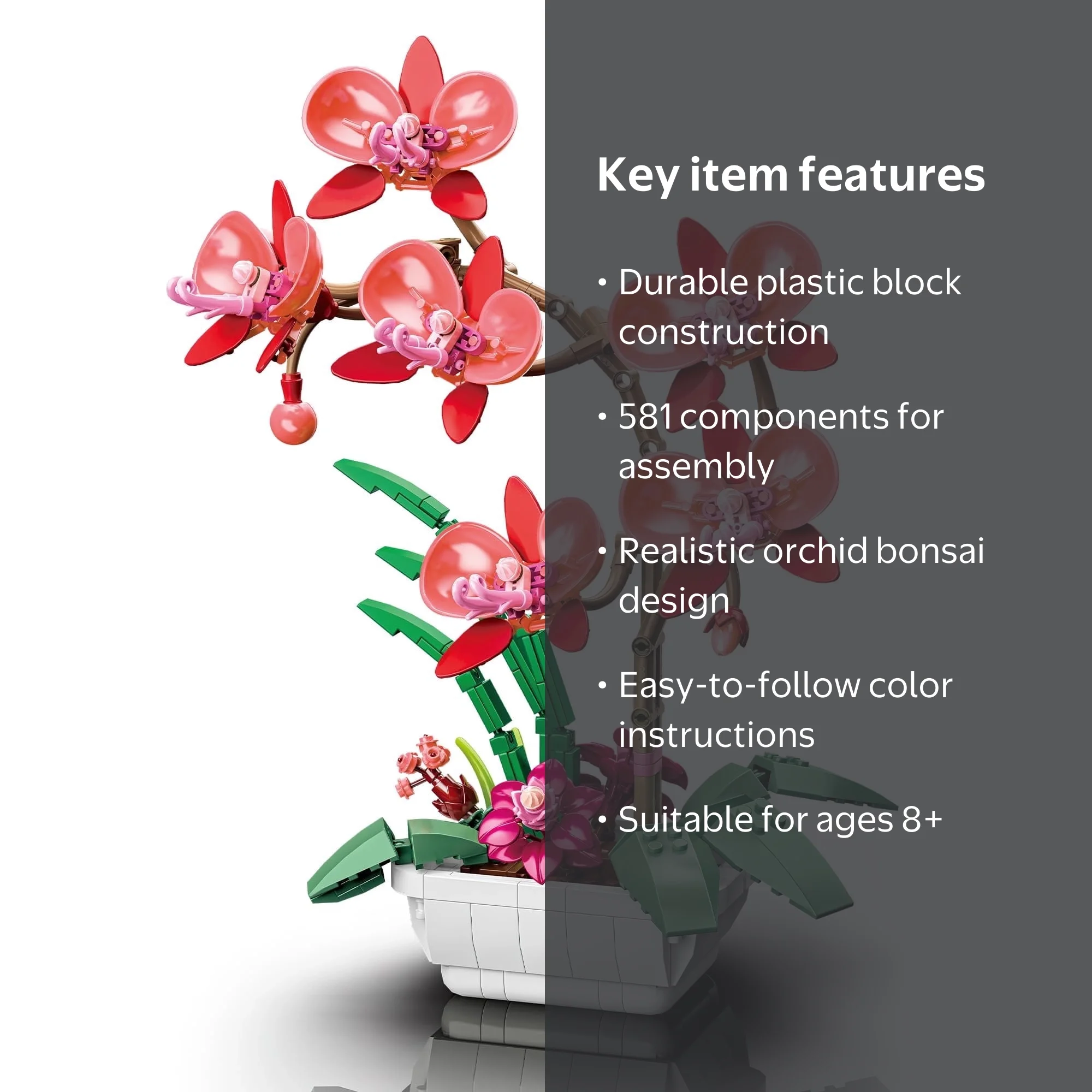 HI-Reeke Orchid Botanical Bonsai Building Block Set, Toy Gift for