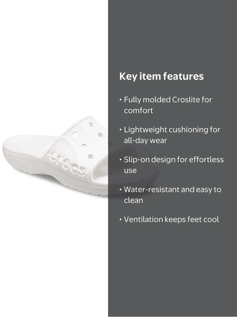 Crocs Baya White Men\'s Slide Sandals Lightweight Comfort Double Strap Size 12 Crocs Adult Bayaband Slide Sandals, White/Navy, W12/M10 : Target main image 3