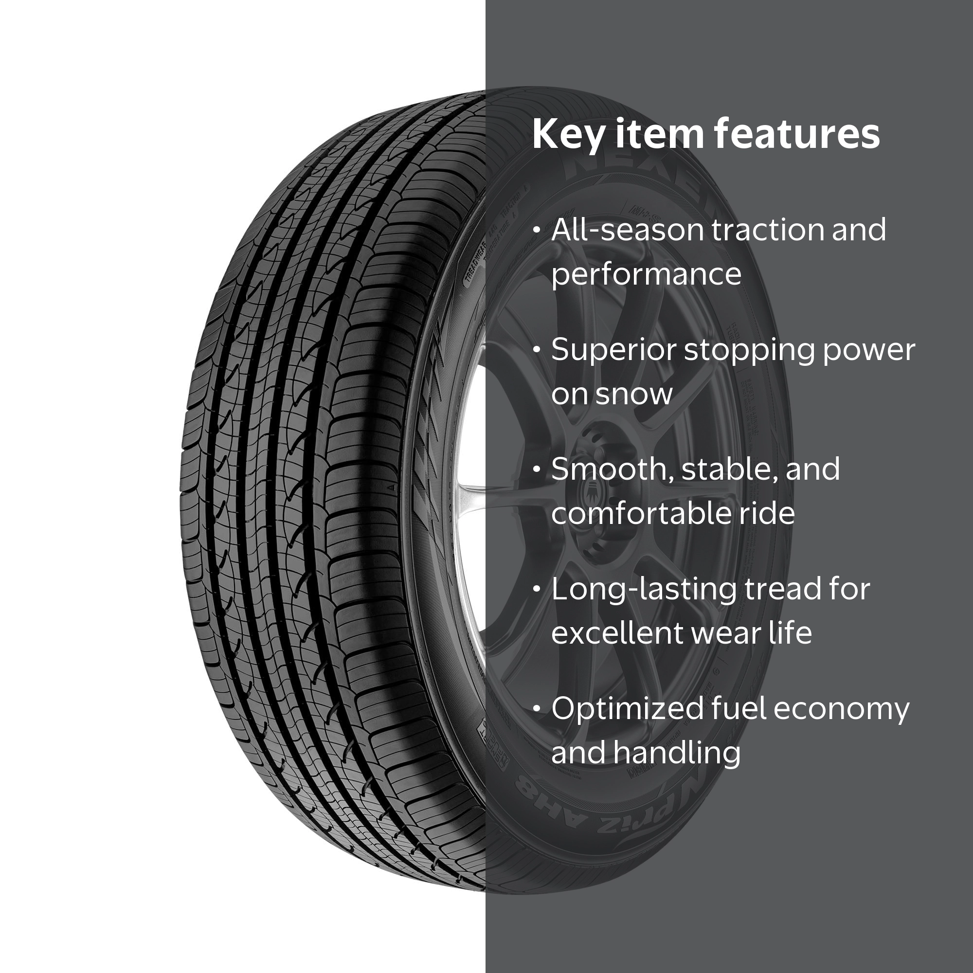 Nexen N'Priz AH8 All-Season Passenger Tire, 205/55R17 91H, Ideal