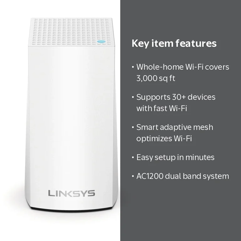 Linksys Velop Gaming AC1200 Dual Band Mesh Router, Wireless Wifi