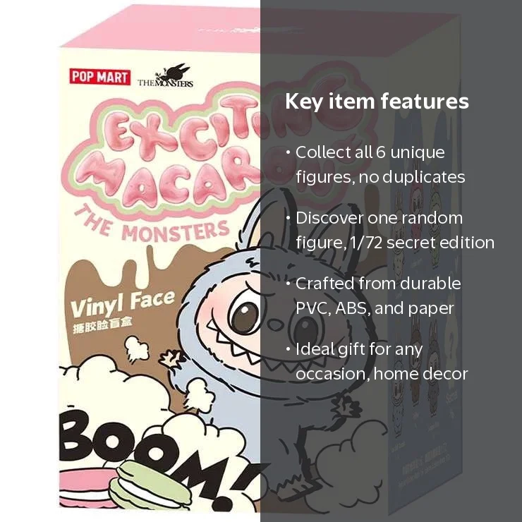 Pop Mart, The Monsters, Tasty Macarons Vinyl Face Blind Box