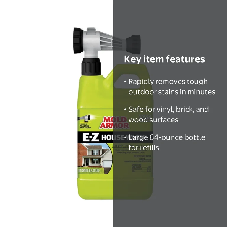 MOLD ARMOR, House Wash, 64 oz, Bleach-Based Outdoor Cleaner