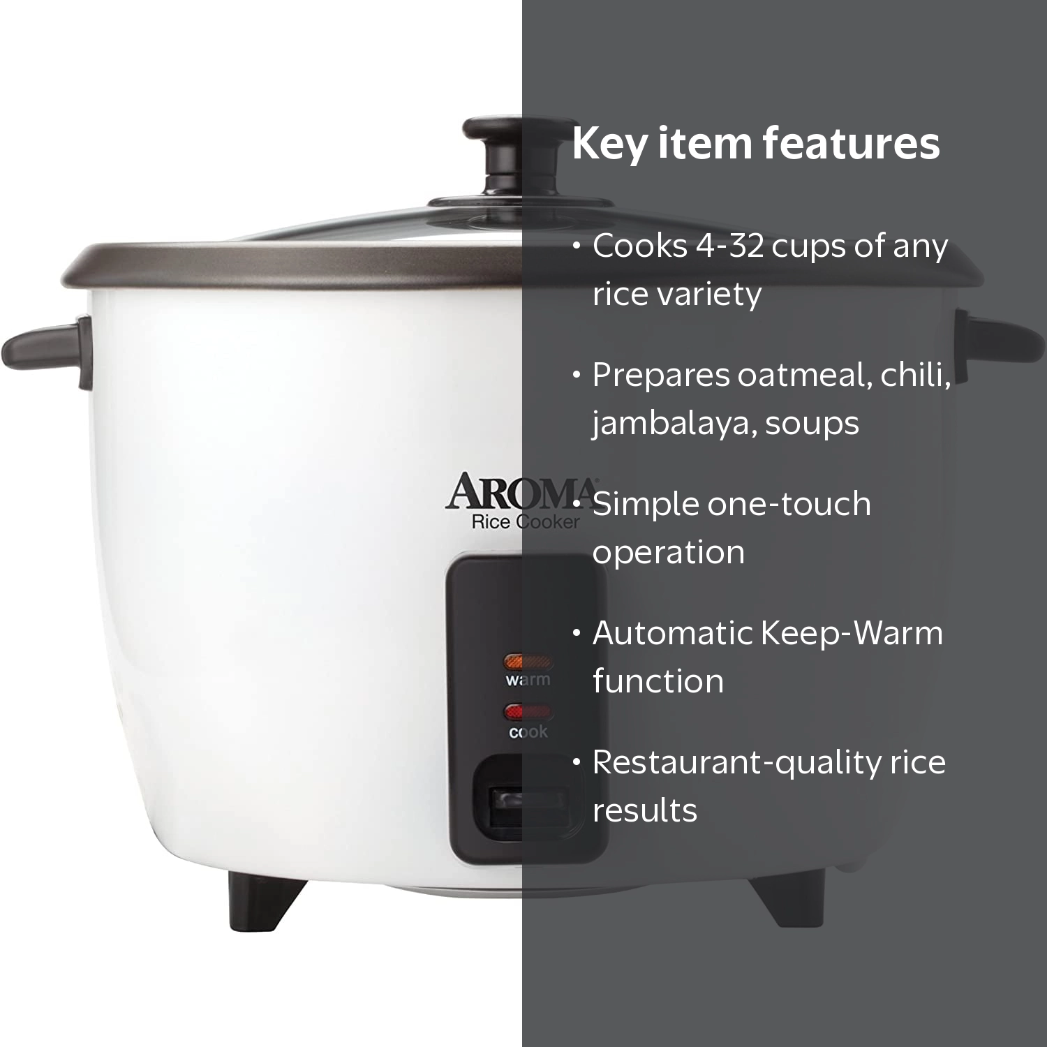 Restored Aroma Housewares 32 Cup Cooked Pot-Style Rice Cooker ARC