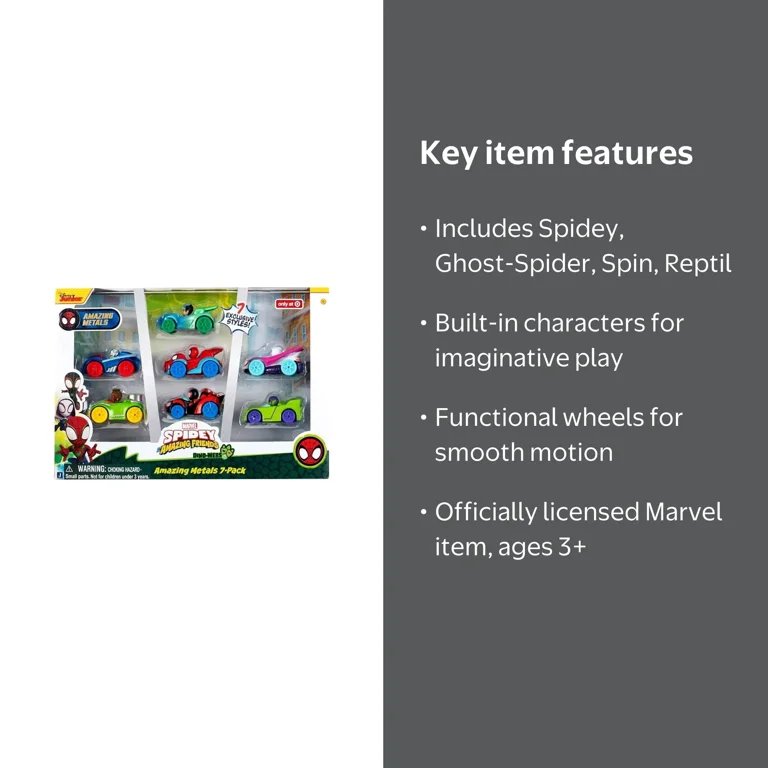 Disney Spidey & His Amazing Friends Metals Vehicles 7pk Toy New