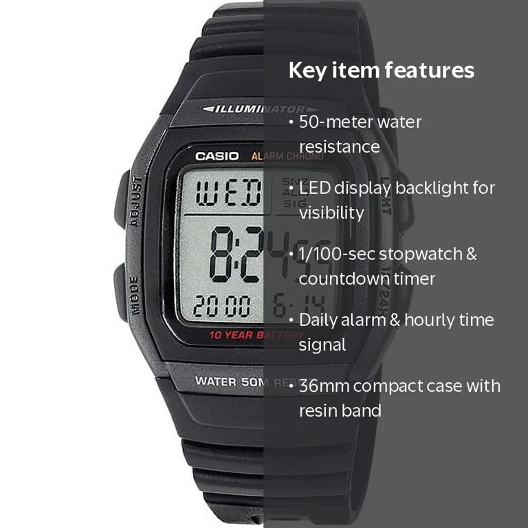 Casio Men's Sport Digital Watch, Black W96H-1BV - Walmart.com