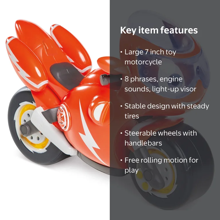 Ricky Zoom Lights & Sounds 7-Inch Toy Motorcycle with 8 Phrases