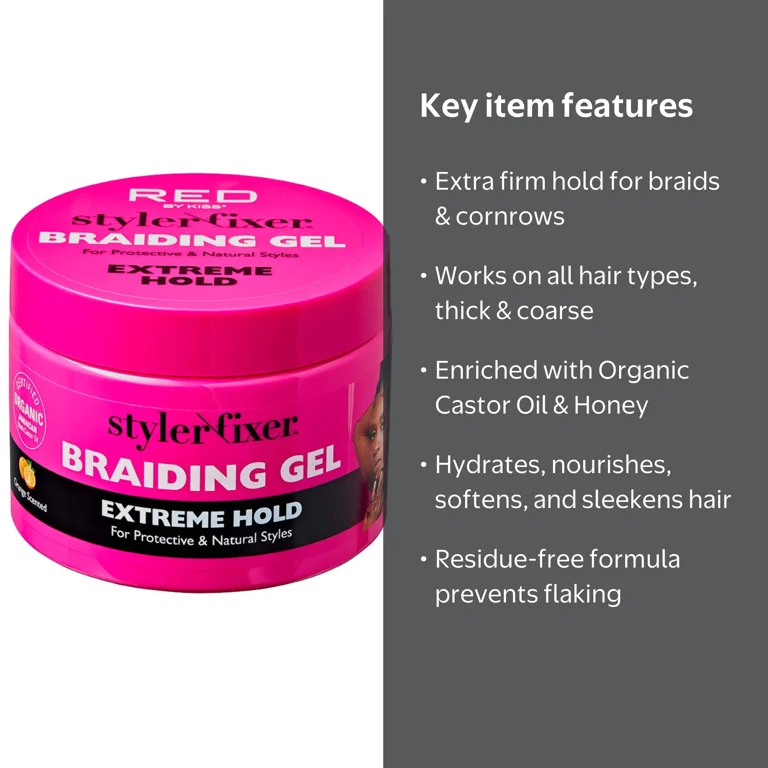 Red By Kiss Braiding Gel, Extreme Hold, Hydrating, Conditioning