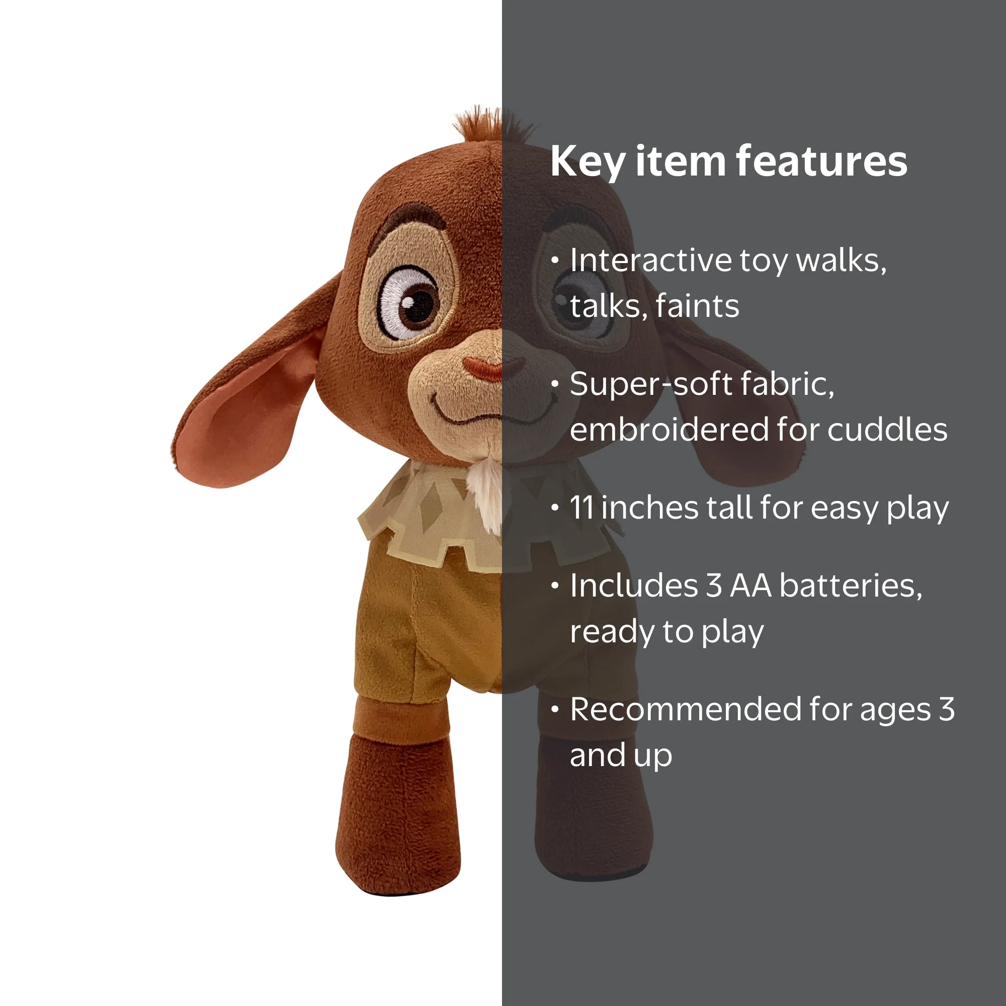 Wish, Interactive Plush Toy, 11-Inch Talking Valentino Fainting