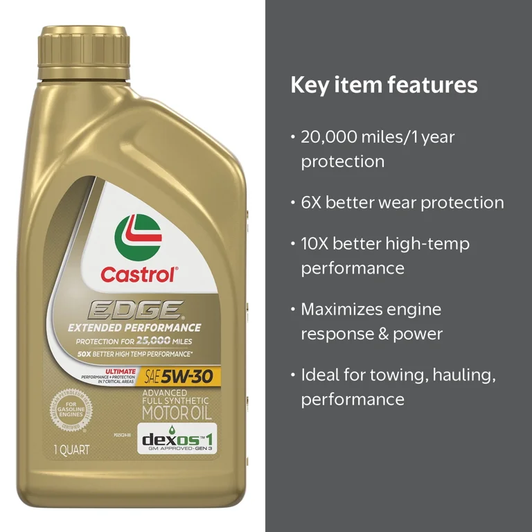 Castrol Edge High Mileage 5W-30 Advanced Full Synthetic Motor Oil