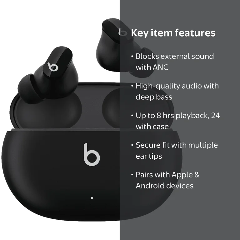 Beats by Dr. Dre, Beats Studio Buds, True Wireless, Black