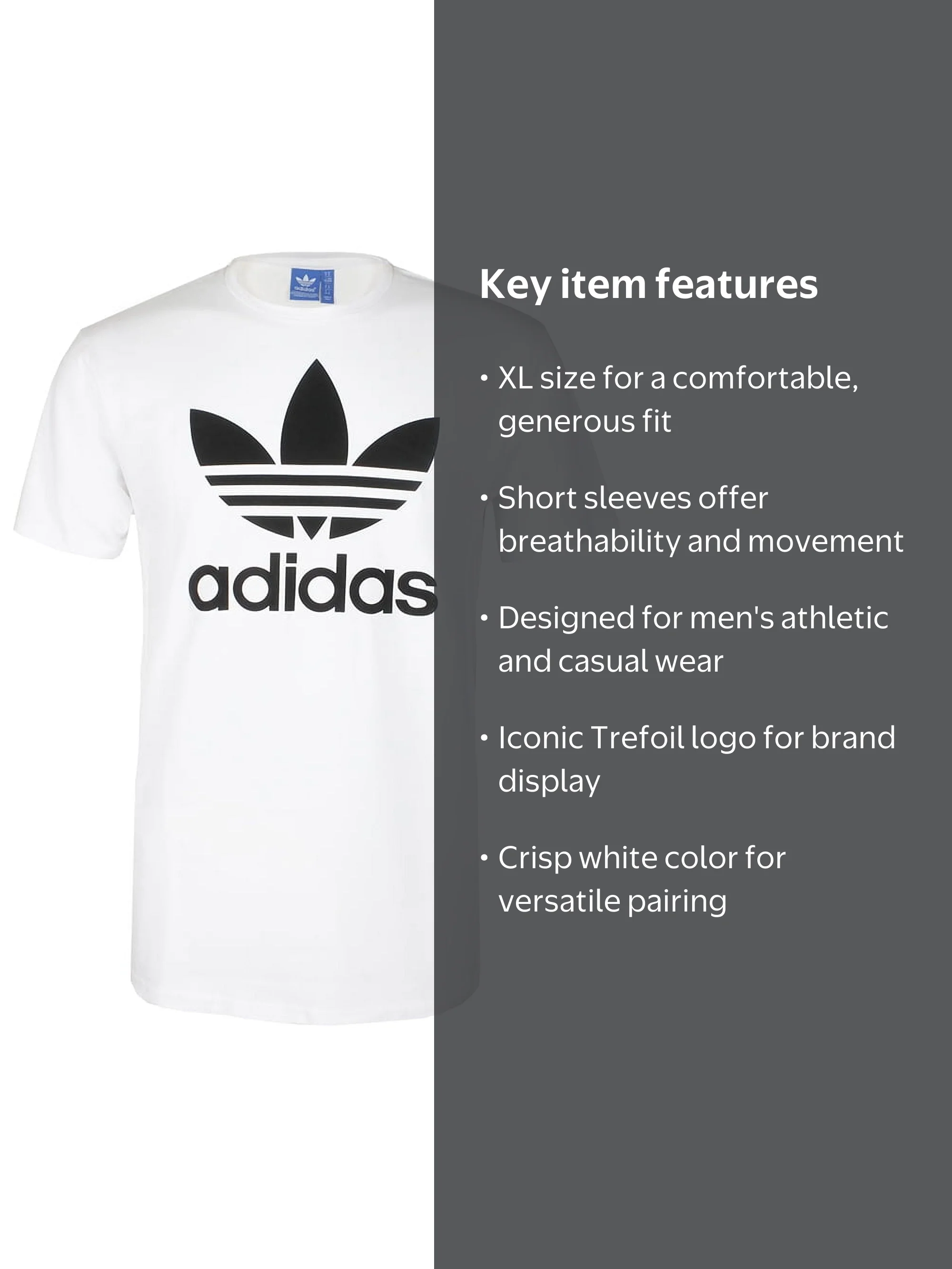 Adidas Men's T-Shirt Trefoil Logo Graphic Athletic Short Sleeve