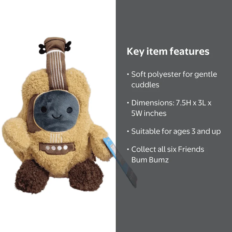 BumBumz Phoebe's Guitar 7.5 in Brown Plush Toy - Walmart.com