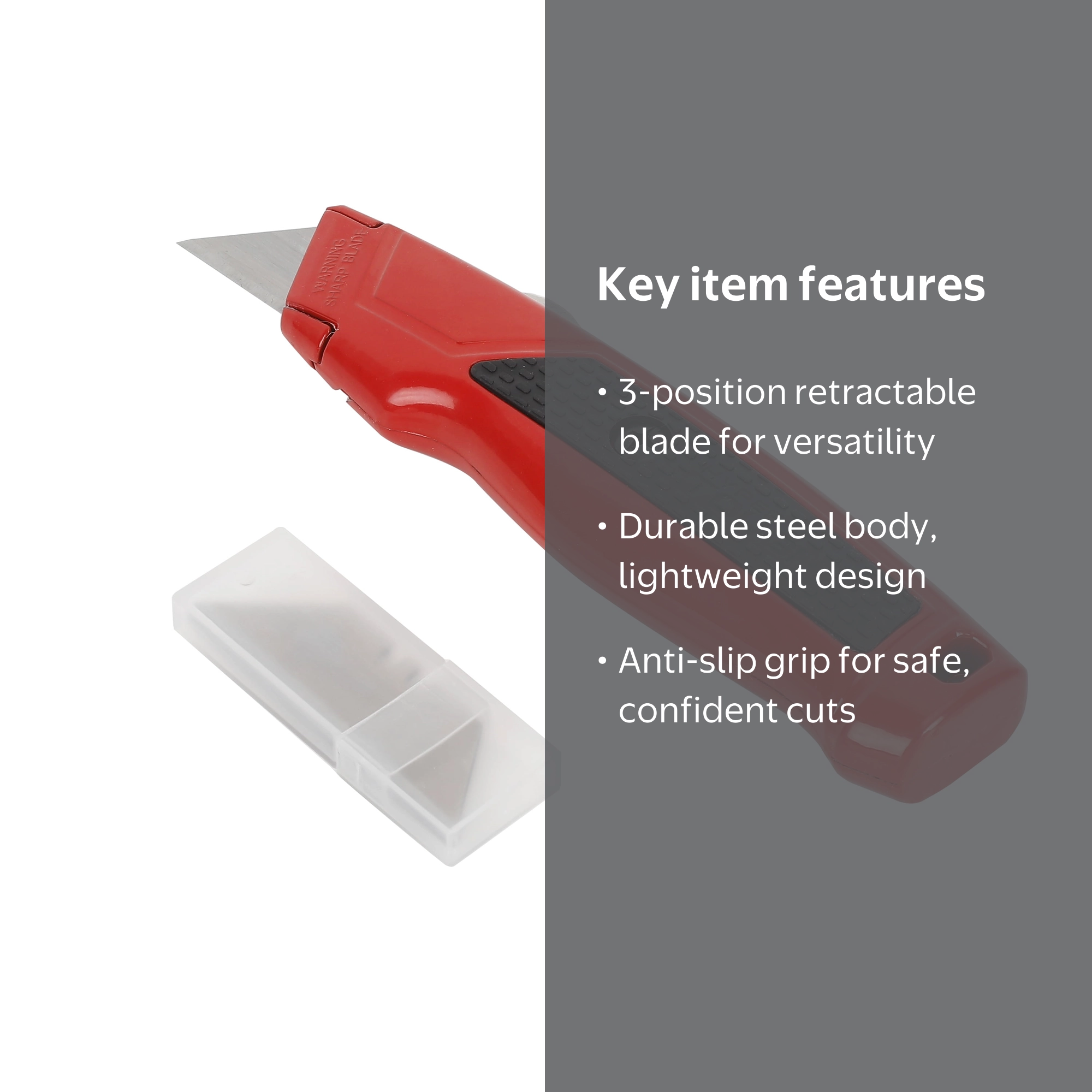 Hyper Tough Retractable Utility Knife with 5 Utility Blades, 3